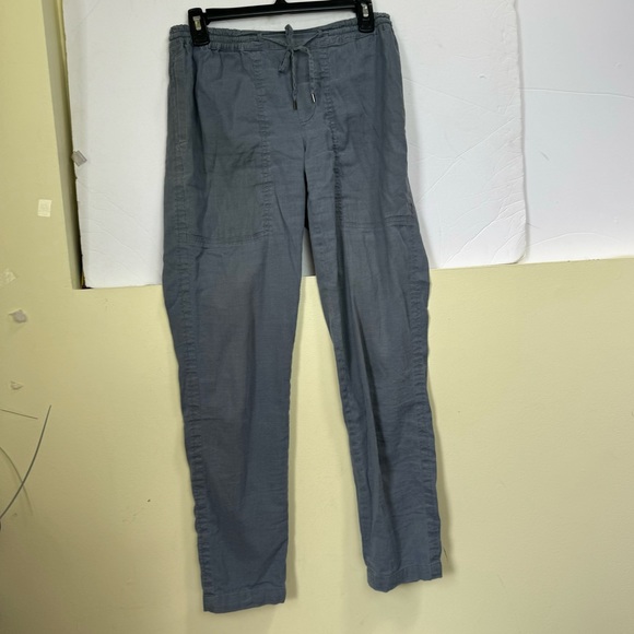 Vince NEW Linen Cotton Pants Pockets Elastic Waist Drawstring Minimalist Casual - Picture 2 of 14